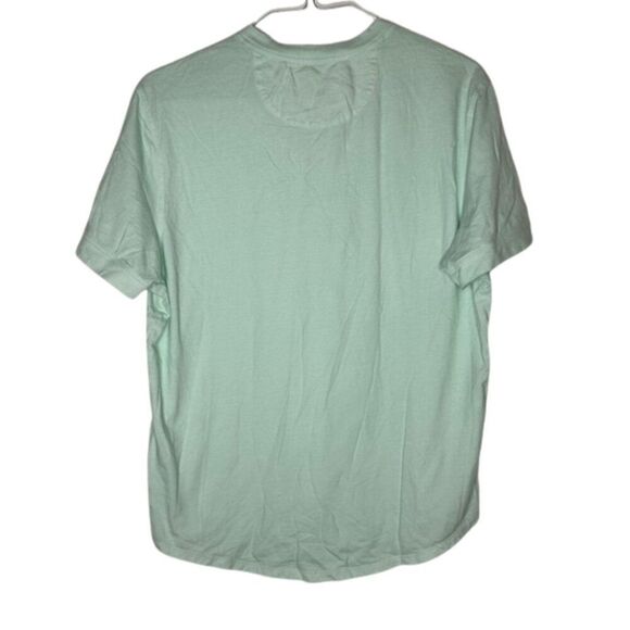 UNTUCKit Large Westerman Short Sleeve Henley Shirt in Green/Blue - Picture 4 of 5